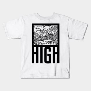 H I G H on the mountain top Kids T-Shirt